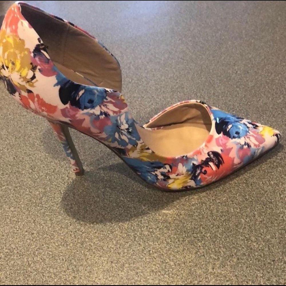 Bebe floral heels